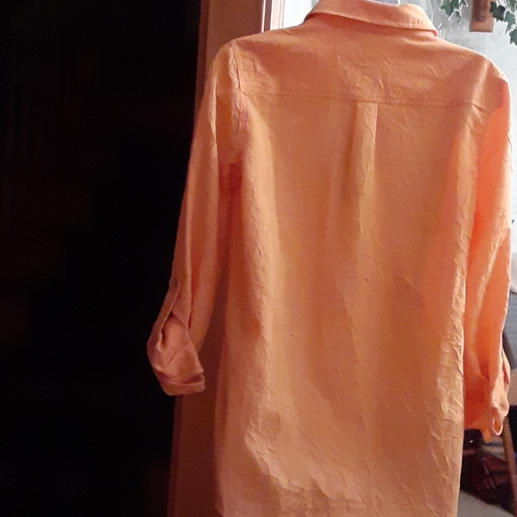 NWT Additions by Chico's orange button down shirt - Picture 6 of 10